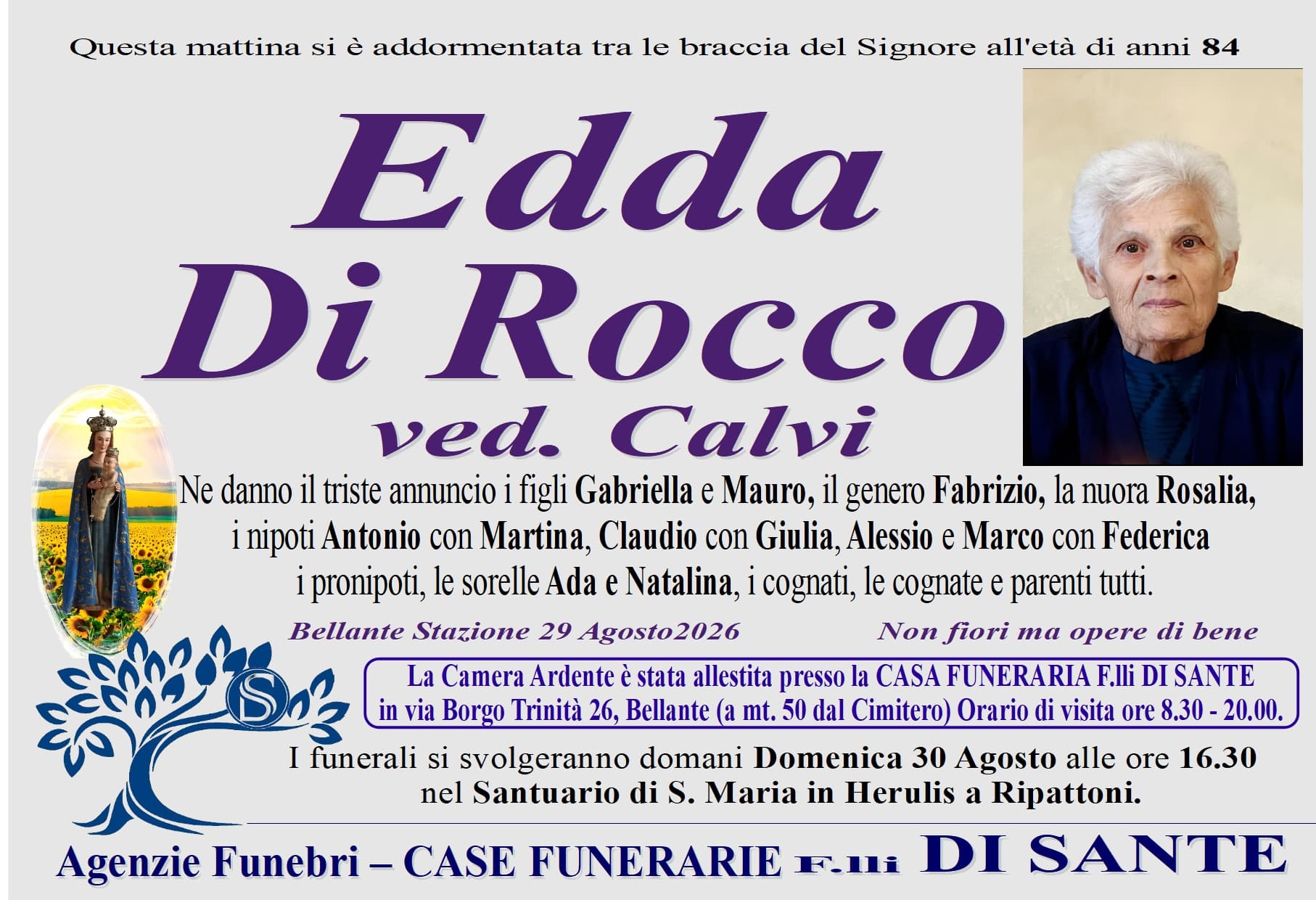 Necrologio di Edda Di Rocco