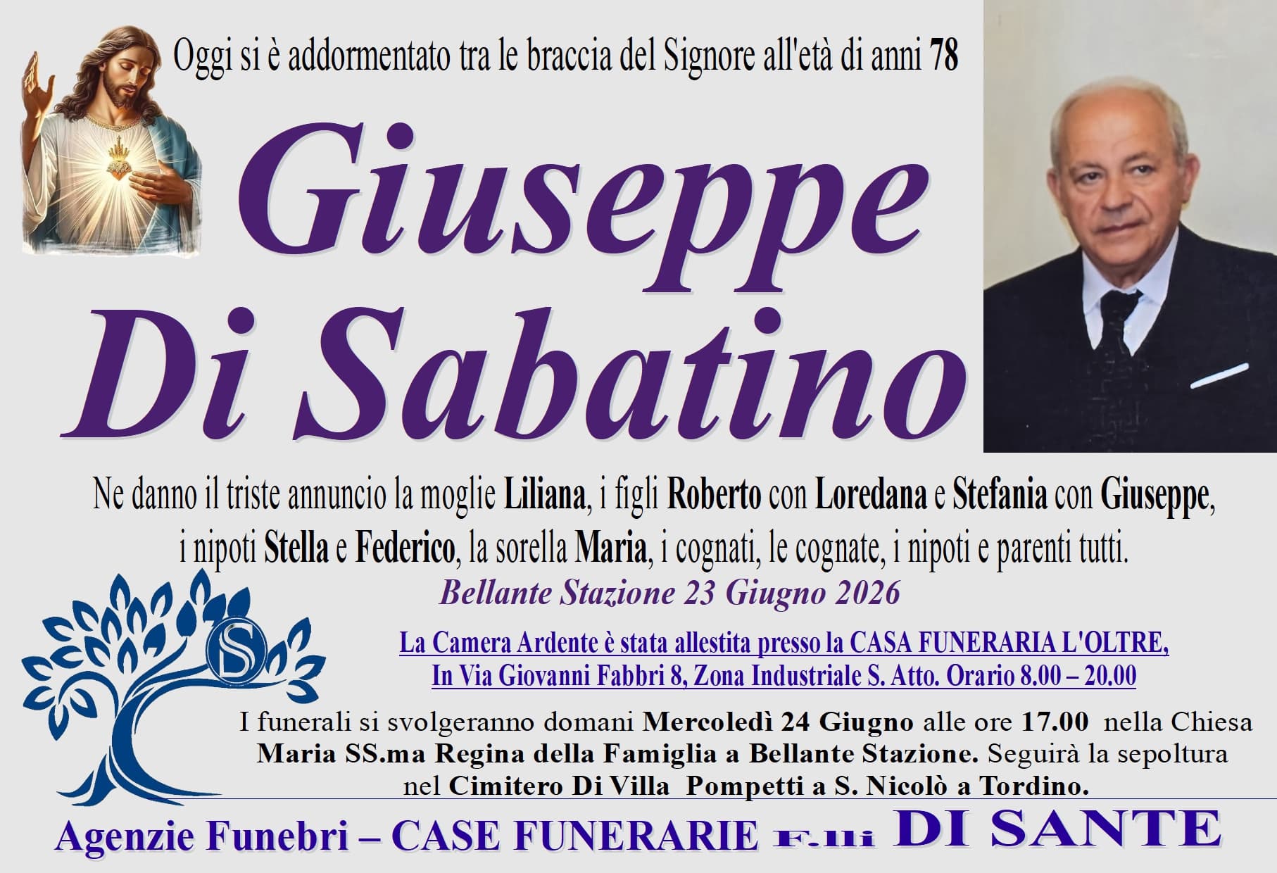 Necrologio di Giuseppe Di Sabatino
