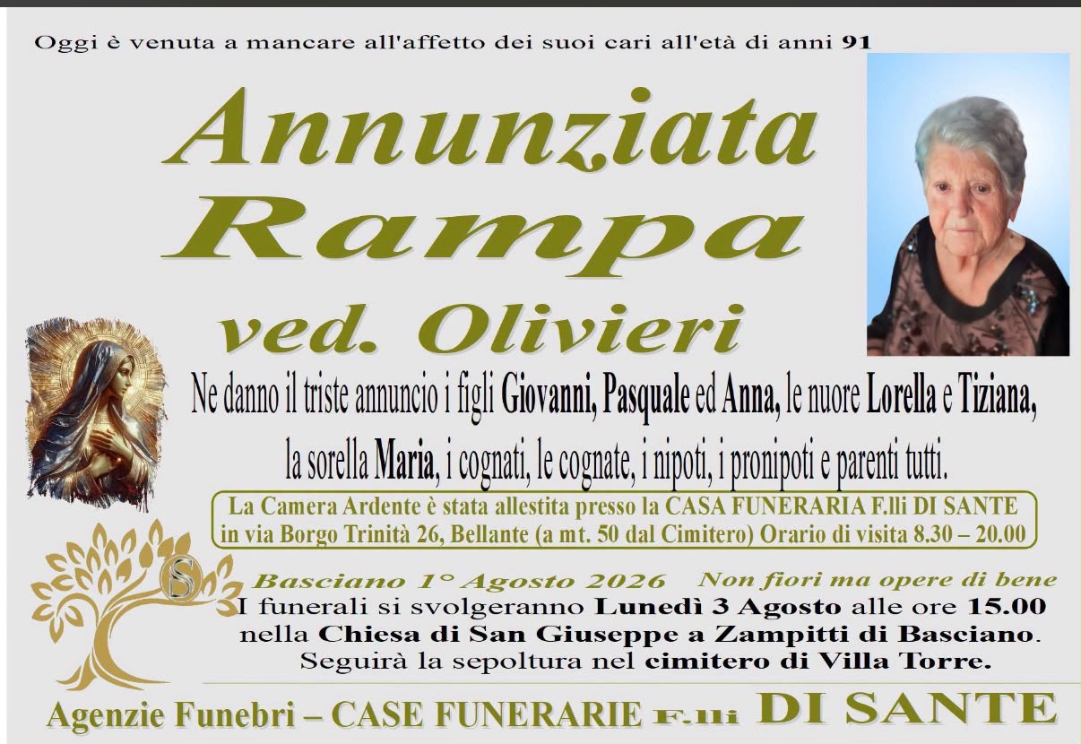 Necrologio di Annunziata Rampa